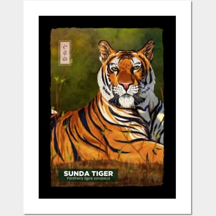 Sunda Tiger - Black Posters and Art